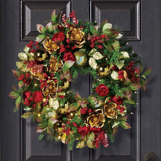 Christmas Wreaths & Holiday Garlands Decor _ Frontg