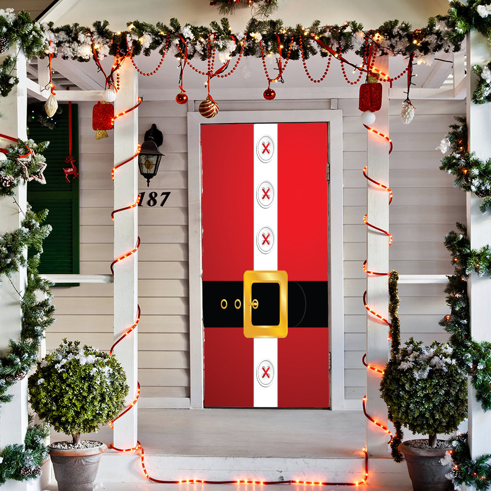 Santa_s Belt Door Decoration Christmas Door Covers