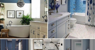 Add sparkle to your bathroom with harmony of blue and white remodel