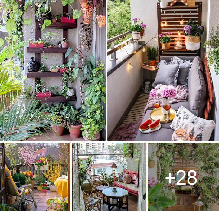 How to design your balcony and porch with flowers and lights