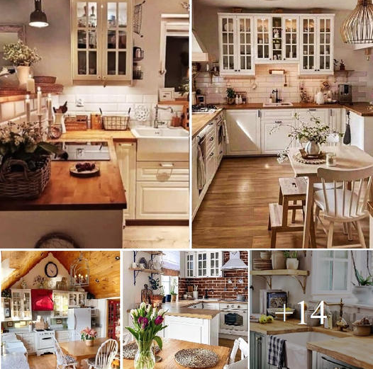 Glorious white and wood farmhouse kitchen designs