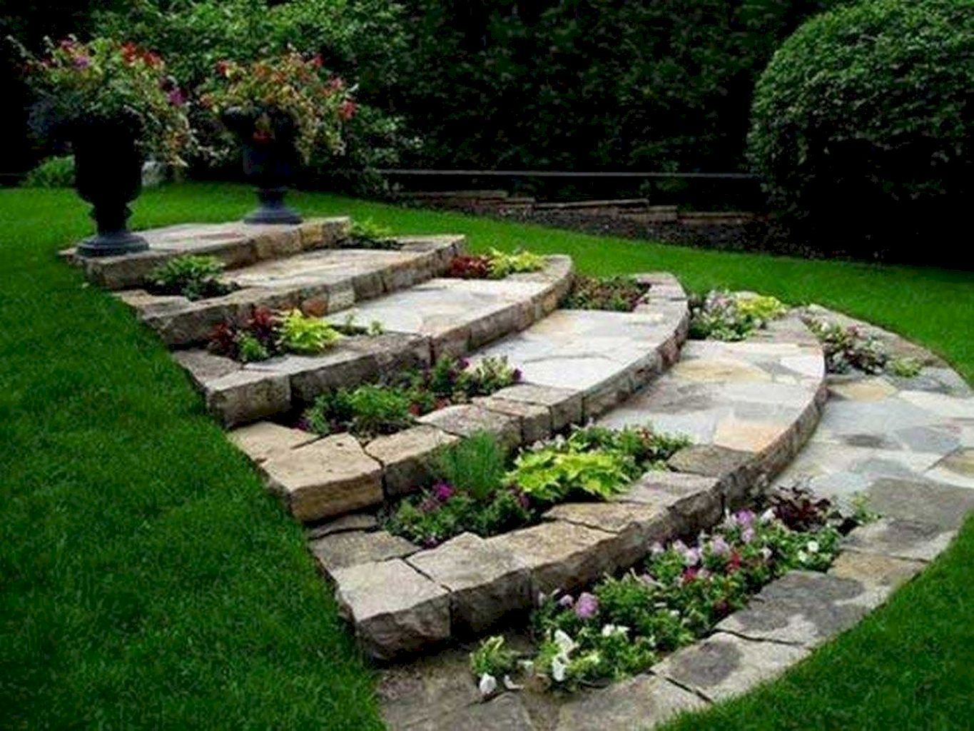 Sloped yard landscaping ideas for a charming backyard